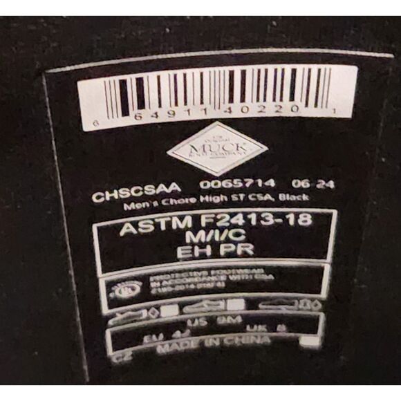 Muck Boot Steel Toe Work Boots Men’s 9 – Puncture Resistant, Black, NWT - Picture 3 of 10